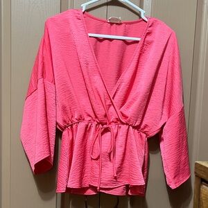 Vibrant Pink Wrap Top